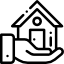 icone d'une maison dans une main